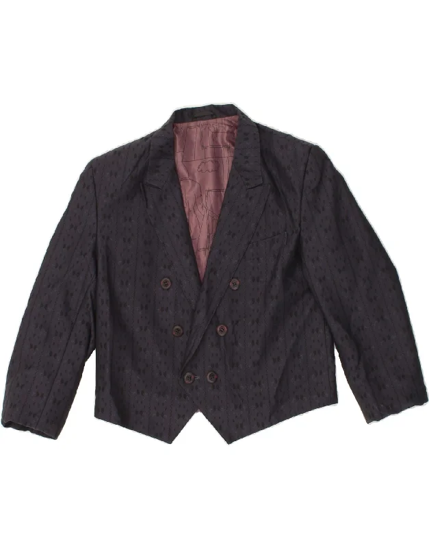 Weekend Discounts to Delight VINTAGE Womens Crop Blazer Jacket UK 12 Medium Navy Blue Floral Weekend Discounts to Delight VINTAGE Womens Crop Blazer Jacket UK 12 Medium Navy Blue Floral