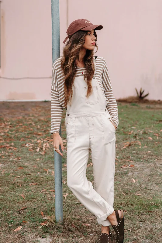 Super Bargain JACKS - Unisex Off-White Overalls