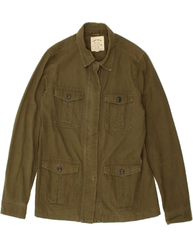 Amazing Deals FAT FACE Womens Utility Jacket UK 12 Medium Khaki Cotton