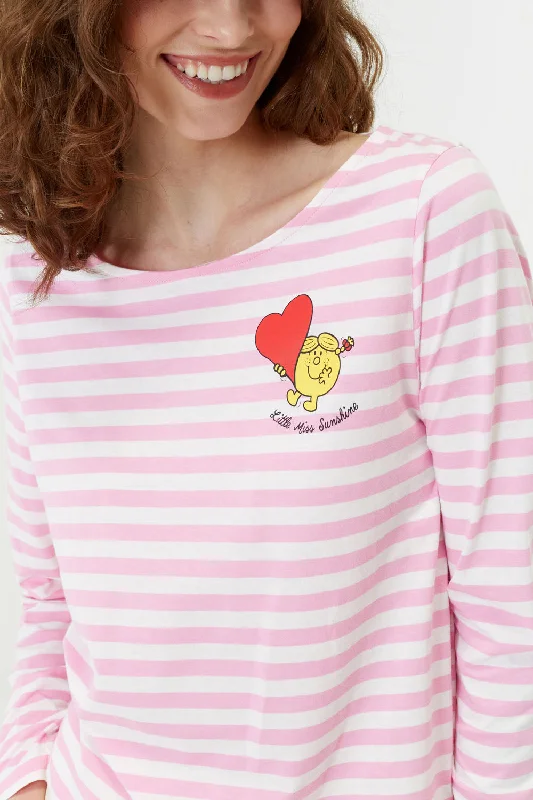 Closeout Pink Cotton Little Miss Heart Breton T-Shirt