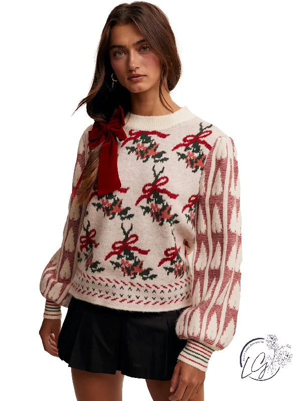 Markdown Sale Bows and Roses Sweater
