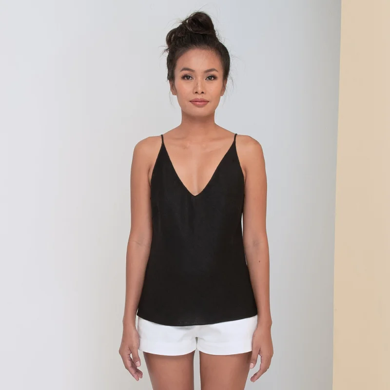 Final Clearance RINKI V CAMISOLE - Linen | Black