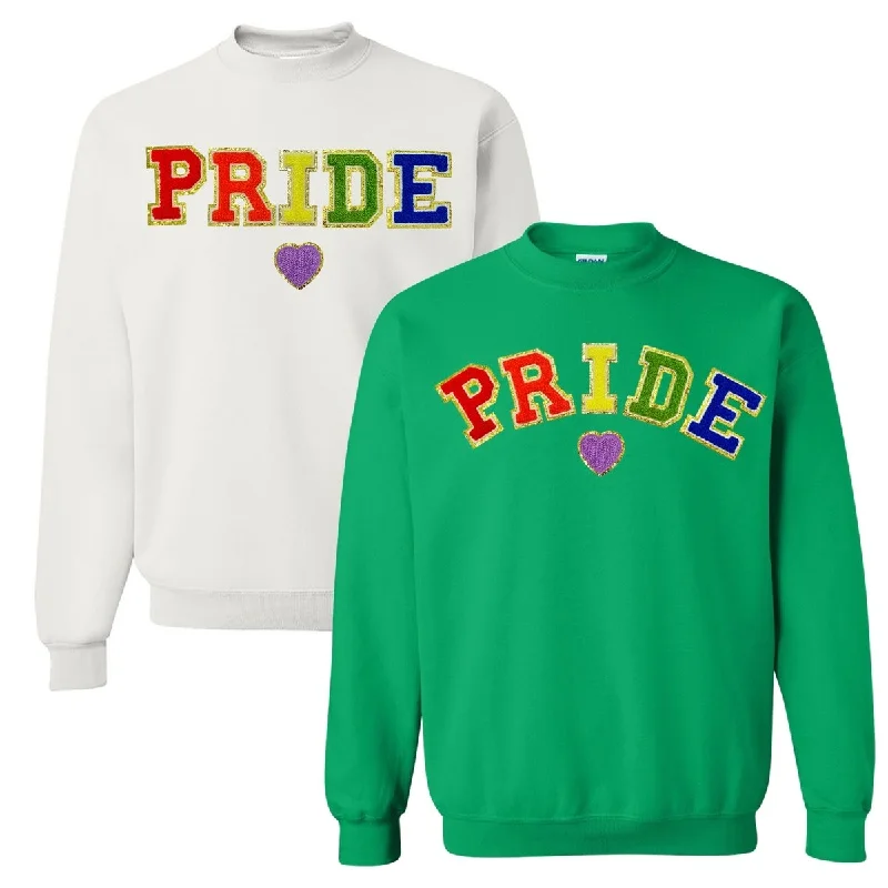 Quick Deals Pride Letter Patch Crewneck Sweatshirt
