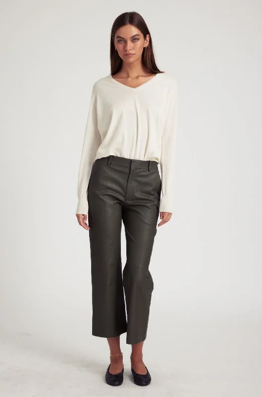 Limited Availability Cactus Leather Cropped Trousers