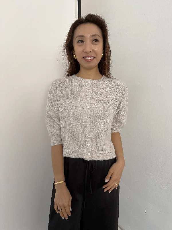 Great Deal Things Between Priscilla Knit Slouchy Top (Oatmeal)