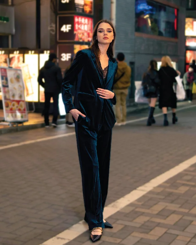 Price Reduction Reverie Velvet Pant - Dark Teal