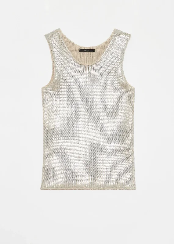 Massive Deals Aloe Knit Vest ~ Silver