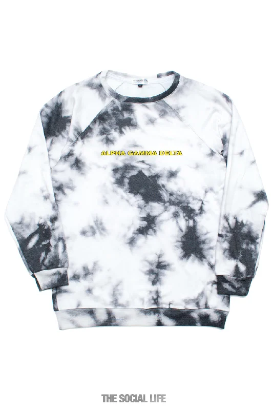 New Arrival Alpha Gamma Delta Tie Dye Raglan Crewneck