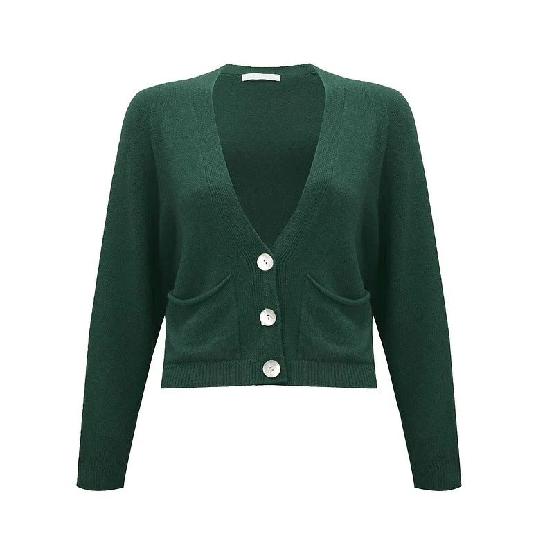 Weekend Offers That Shine Pook Crop Boxy Cardigan Forest
