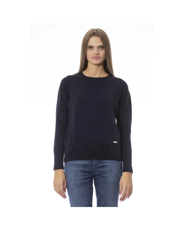 Weekend Deal Baldinini Trend Women's Blue Wool Sweater - 46 IT