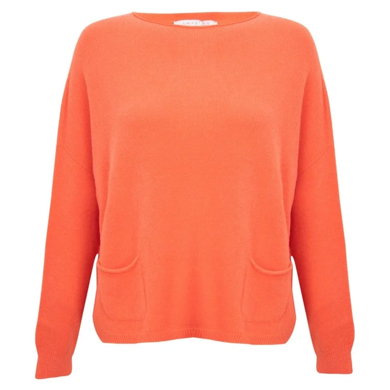 Weekend Bargains to Cherish Jodie Round Neck Jumper in Summer Orange