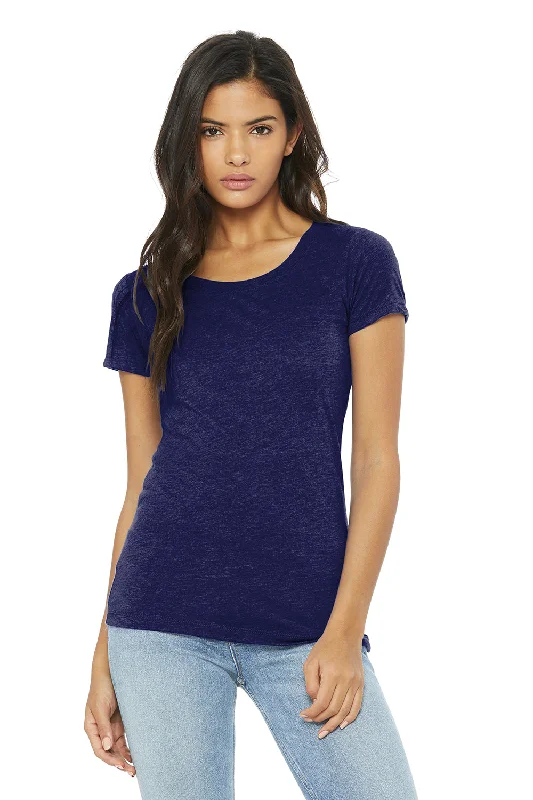 Discount Deals Bella + Canvas Womens Short Sleeve Crewneck T-Shirt - Navy Blue