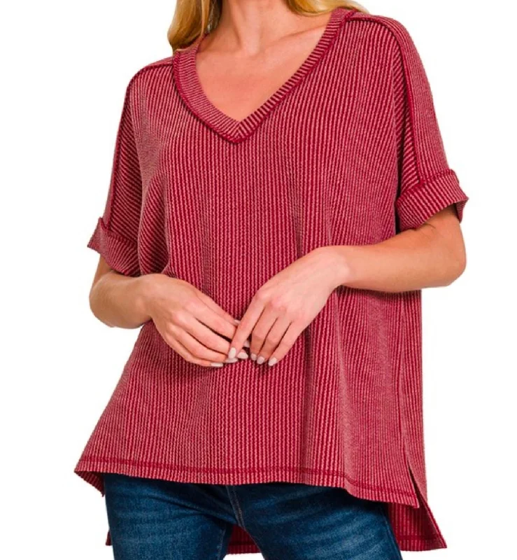 Limited Quantity Rib Short Sleeve Top
