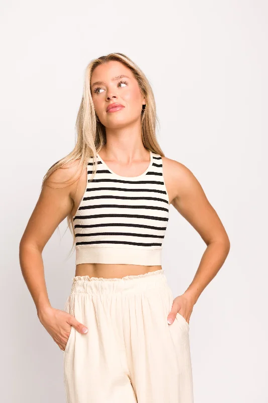 Savings Galore Through the Motions Seamless Knit Brami in Black/Ivory