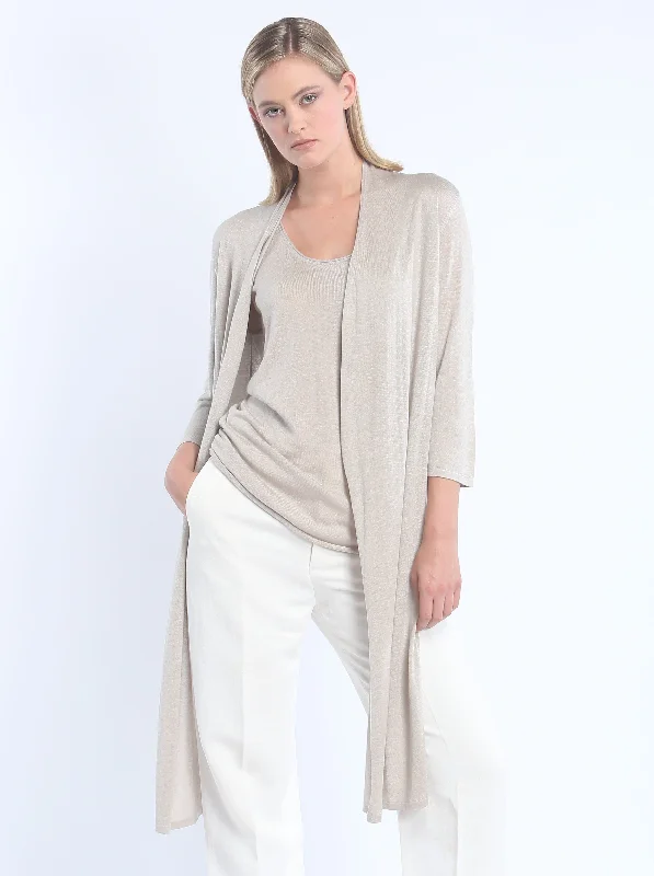 Stock Clearance Long Front-Tie Cardigan