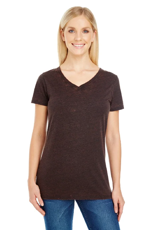 Now Available Threadfast Apparel Womens Cross Dye Short Sleeve V-Neck T-Shirt - Flame
