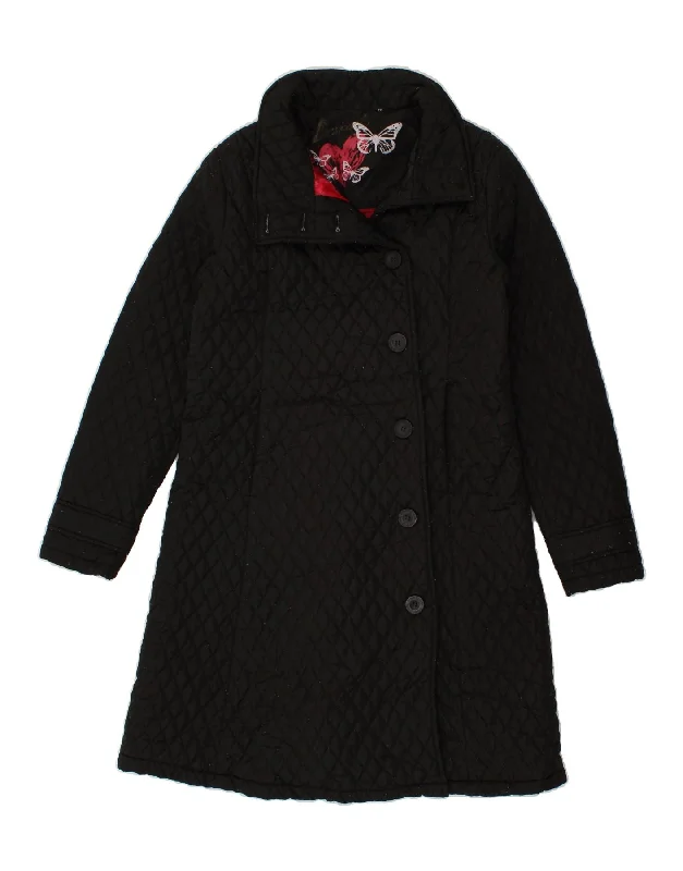 Weekend Discounts to Enjoy DESIGUAL Womens Quilted Overcoat IT 44 Medium Black Polyester Weekend Discounts to Enjoy DESIGUAL Womens Quilted Overcoat IT 44 Medium Black Polyester