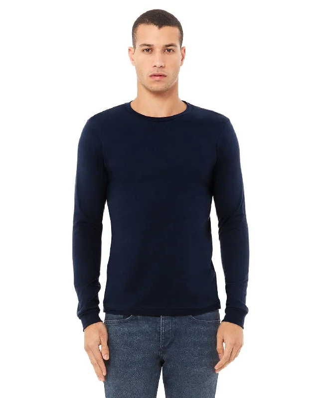 Bella+Canvas Long Sleeve Jersey T-Shirt | Navy