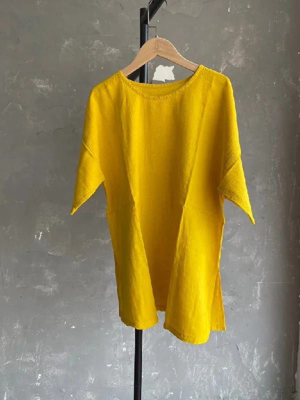 Weekend Savings Spectacle Hand Dyed Long Top in Yellow