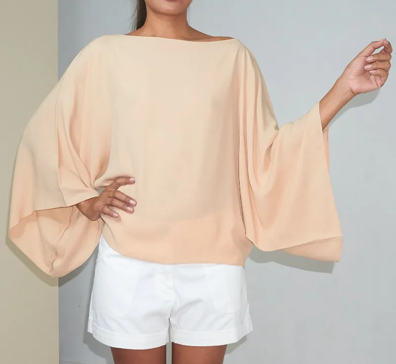 Holiday Sale DAUN KIMONO TOP - Rayon Fujette Crepe | Beige