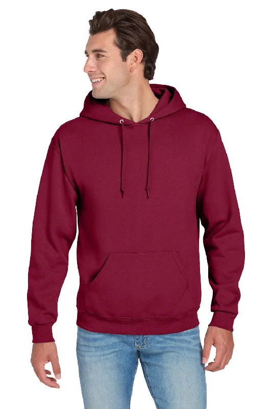 Jerzees Mens NuBlend Pill Resistant Fleece Hooded Sweatshirt Hoodie w/ Pouch Pocket - Cardinal Red