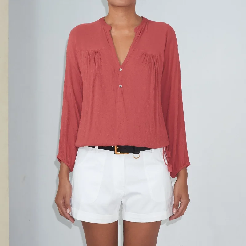 Deal of the Day BKLN TOP - Crinkled Rayon | Dusty Rose