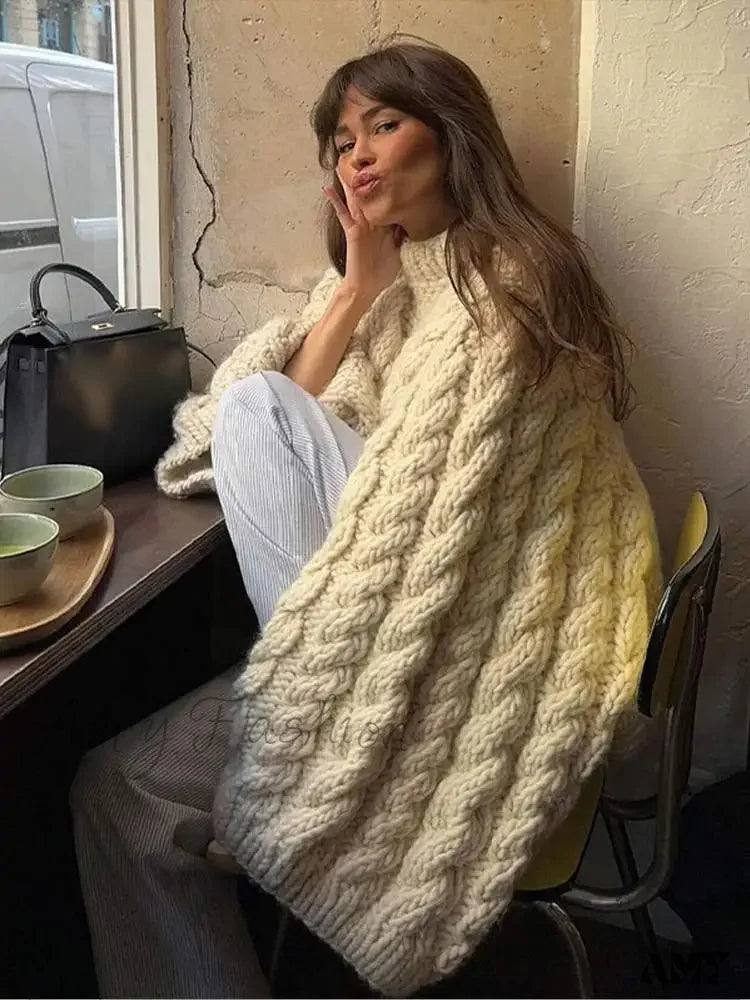 Weekend Shopping Extravaganza Elegant Women's Fried Dough Twists Casual Fashion Long Wide Sleeved Sweater Weekend Shopping Extravaganza Elegant Women's Fried Dough Twists Casual Fashion Long Wide Sleeved Sweater