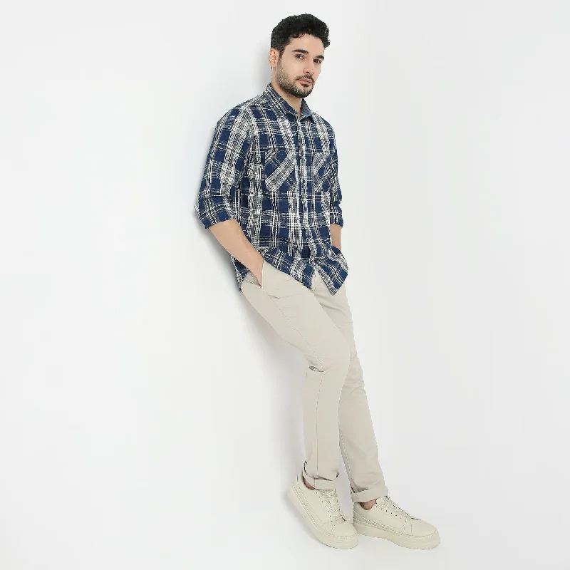 Cruiser™ Indigo Regular Fit Shirt Checks Original Authentic 2 Pocket Style