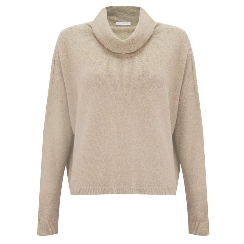 Weekend Offers That Excite Jannie Cowl Neck Boxy Jumper in Beige