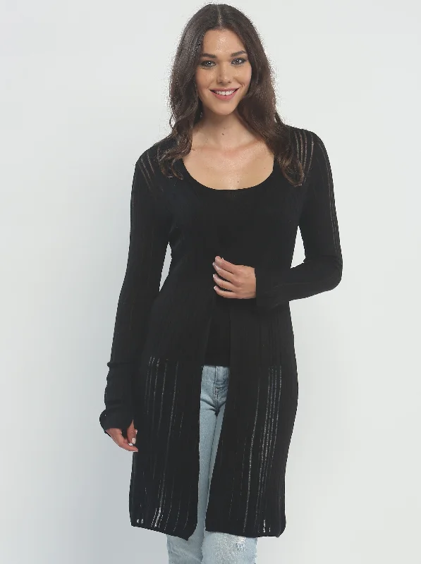 Weekend Discounts to Relish Semi Sheer Striped Duster