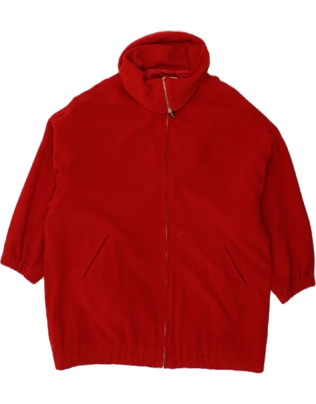 Fantastic Offers BENETTON Womens Oversized Bomber Jacket IT 42 Medium Red Wool