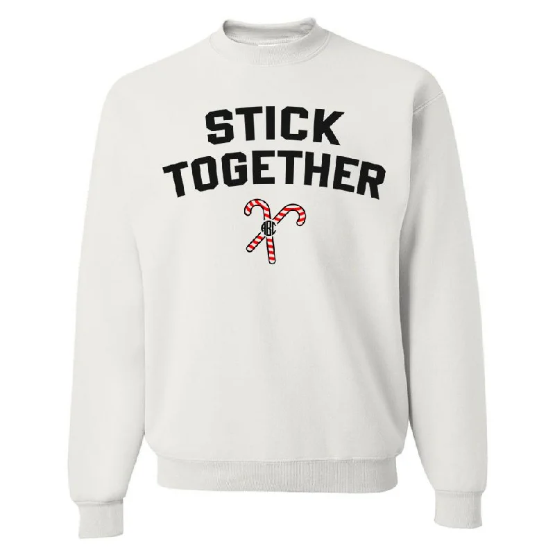 Special Price Monogrammed 'Stick Together' Candy Canes Sweatshirt