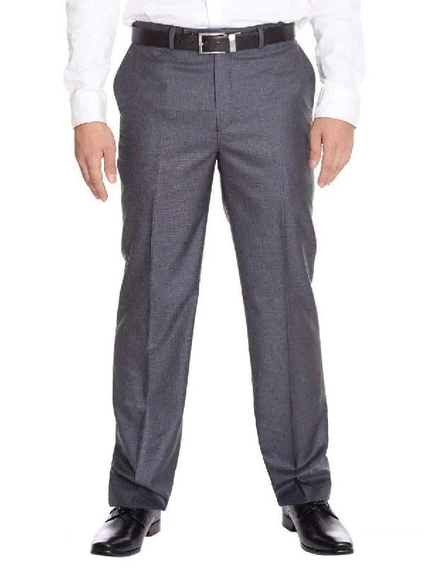 Calvin Klein Body Solid Dark Gray Flat Front Washable Dress Pants