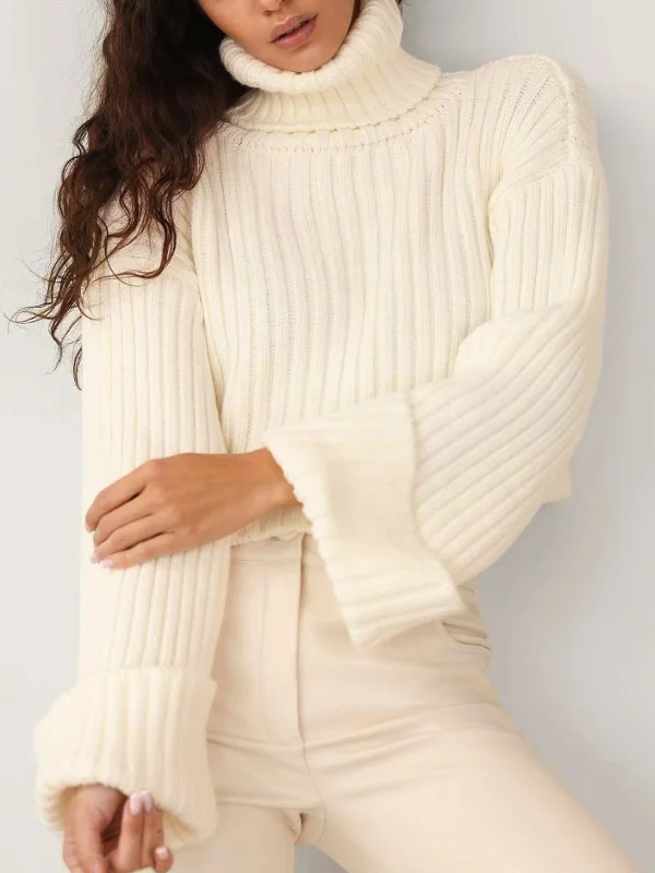 Final Markdown High Standard Graceful Turtleneck Crop Sweater