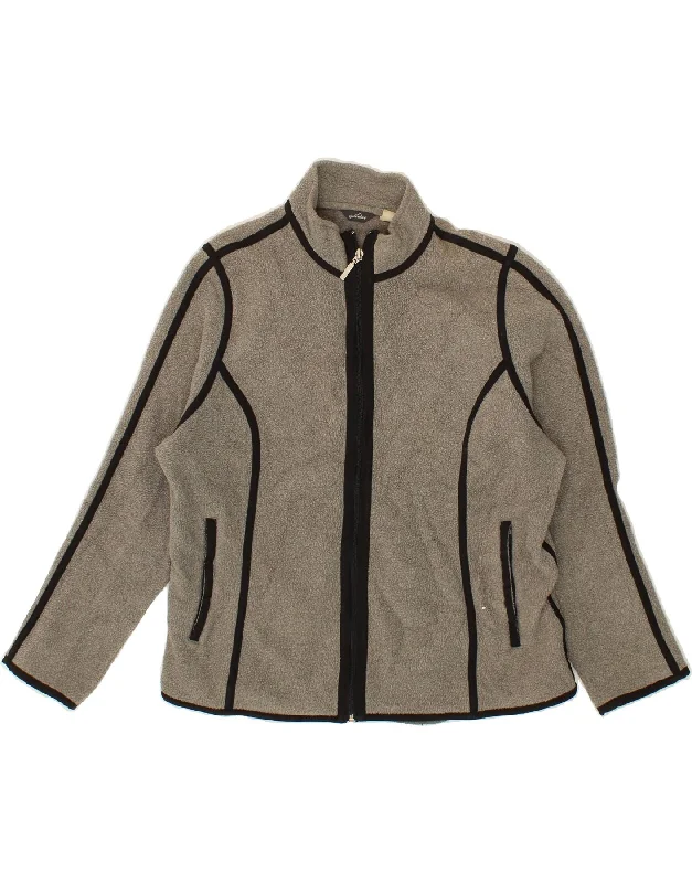 New Markdowns EDDIE BAUER Womens Fleece Jacket UK 18 XL Grey Polyester