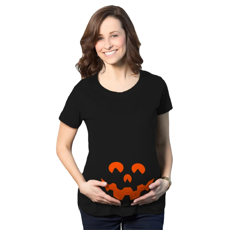 Today's Deal Cartoon Eyes Pumpkin Face Maternity T Shirt