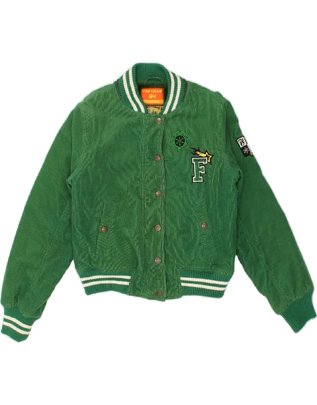 Weekend Savings Extravaganza FISHBONE Womens Graphic Crop Corduroy Jacket UK 14 Medium Green Cotton Weekend Savings Extravaganza FISHBONE Womens Graphic Crop Corduroy Jacket UK 14 Medium Green Cotton