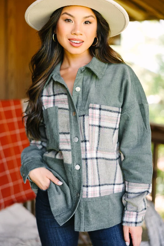Weekend Deals That Wow Count On You Olive Green Plaid Shacket