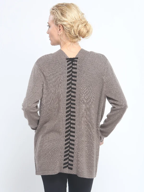 Weekend Discounts to Savor Lace Up Open Front Cardigan