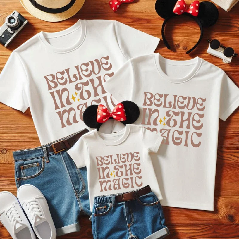 Mega Sale Main Street Believe In The Magic Family White T-Shirts