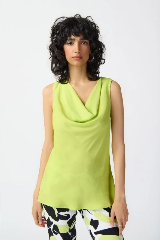 Price Cut Joseph Ribkoff Key Lime Cowl Neck Sleeveless Top 241103