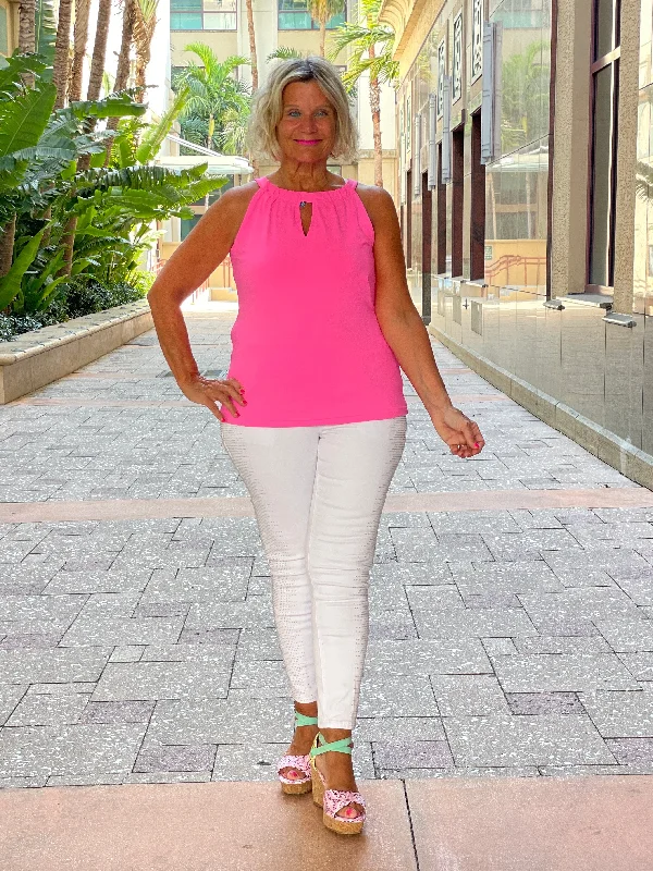 Quick Deals HOT PINK  KEYHOLE TOP