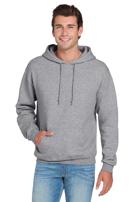 Jerzees Mens NuBlend Pill Resistant Fleece Hooded Sweatshirt Hoodie w/ Pouch Pocket - Heather Grey