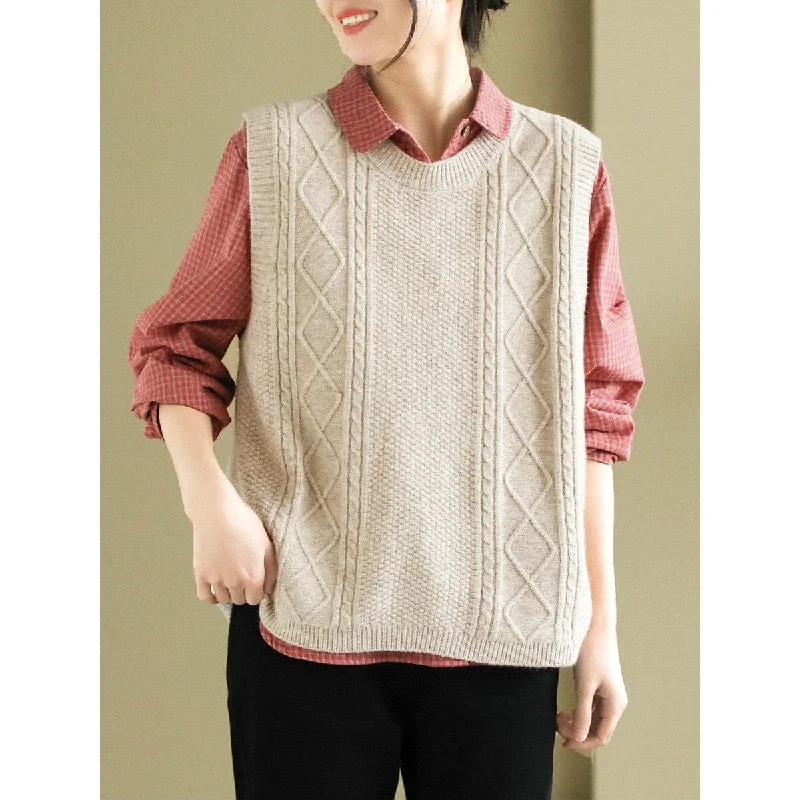 Limited Availability Spring Solid Casual Knitted Vest