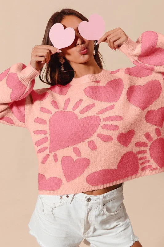 The Best Prices HEART VALENTINE DAY SWEATER PULLOVER TOP S-XL