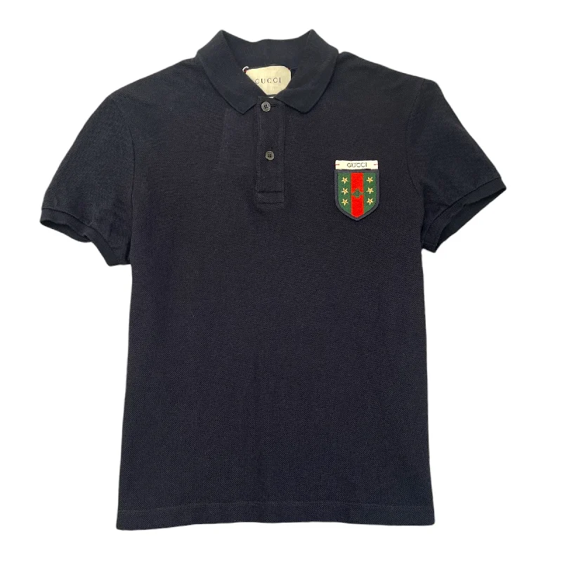 Men's Crest Logo Polo Shirt Navy Size S