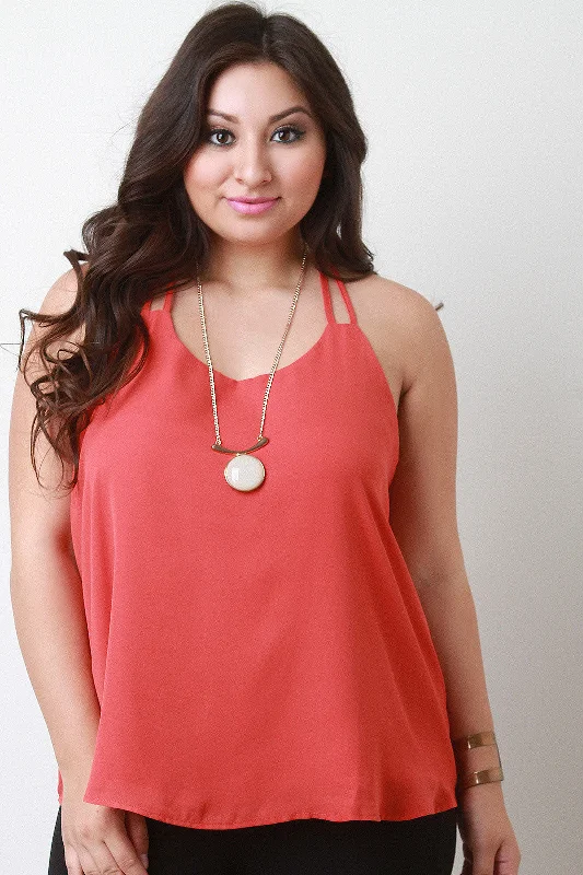 Weekend Specials You Can't Miss Caged Triangle Back Sleeveless Top