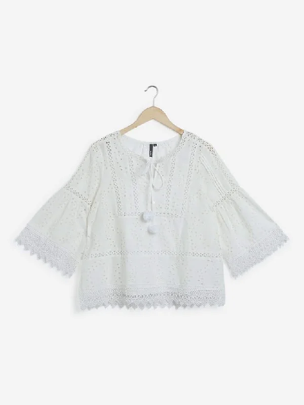 Flash Sale LOV White Velda Cutout Design Top With  Camisole