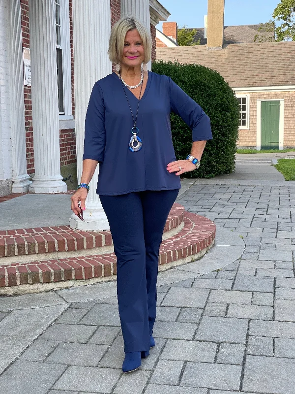 Extra Discounts NAVY TAILORED V SLEEVE