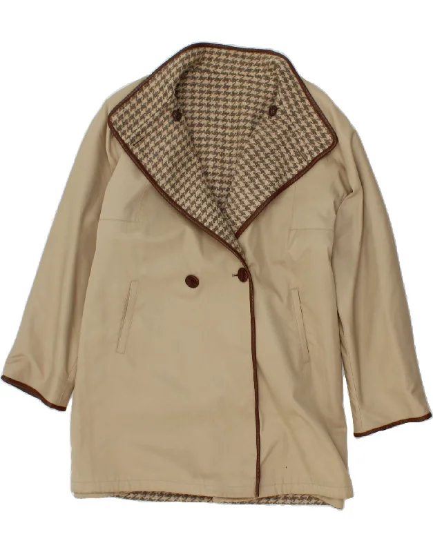 Weekend Offers That Shine VINTAGE Womens Reversible Overcoat UK 14 Medium Beige